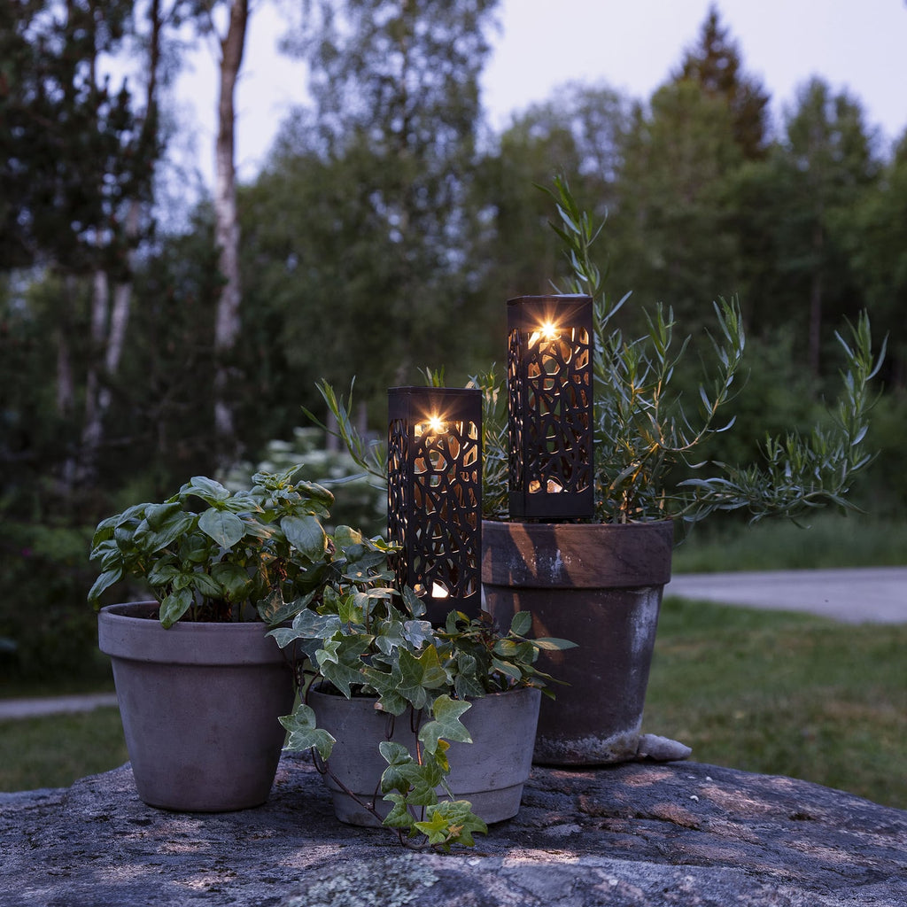 LED solcellelampe Izola med jordspyd 2-pk IP44 bakside