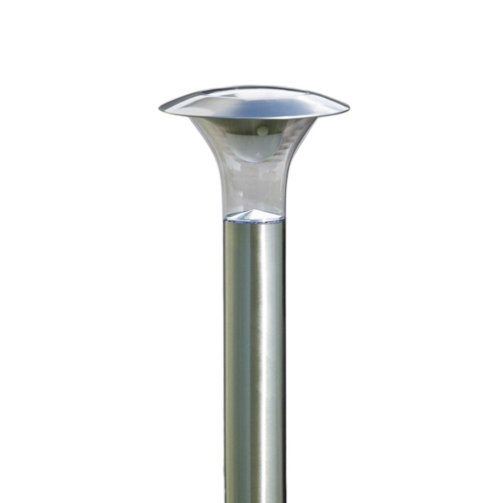 Detalj av LED solcellelampe Jolin med spyd rustfritt stål 66 cm IP44