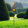 LED solcellelampe med jordspyd bronse metall/glass 90 cm forfra