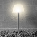 LED solcellelampe med jordspyd opalhvit IP65 Ø14 cm - Eva Solo forfra
