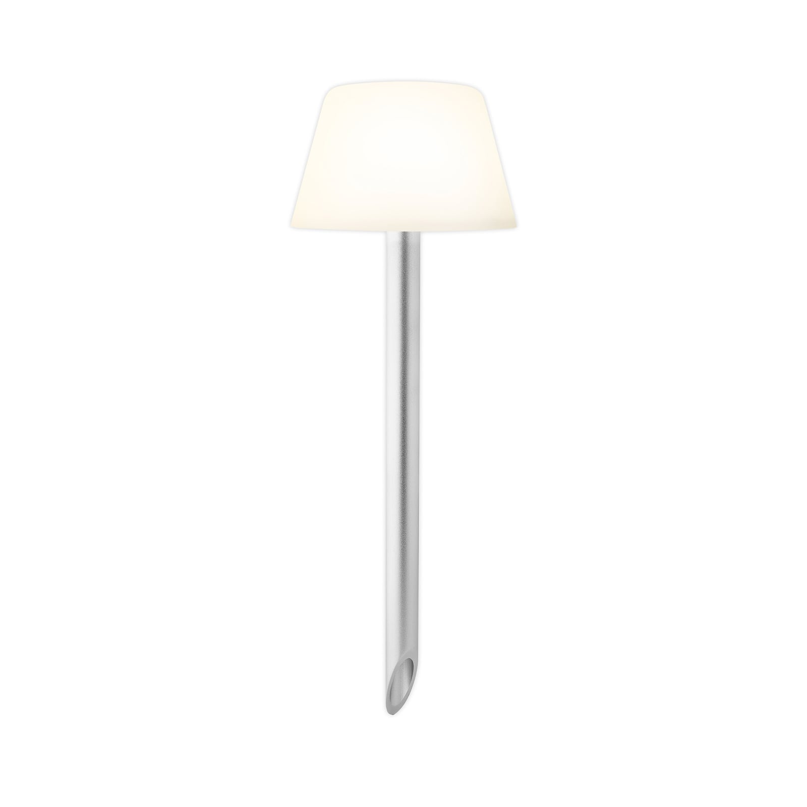 LED solcellelampe med jordspyd opalhvit IP65 Ø14 cm - Eva Solo montert i hage