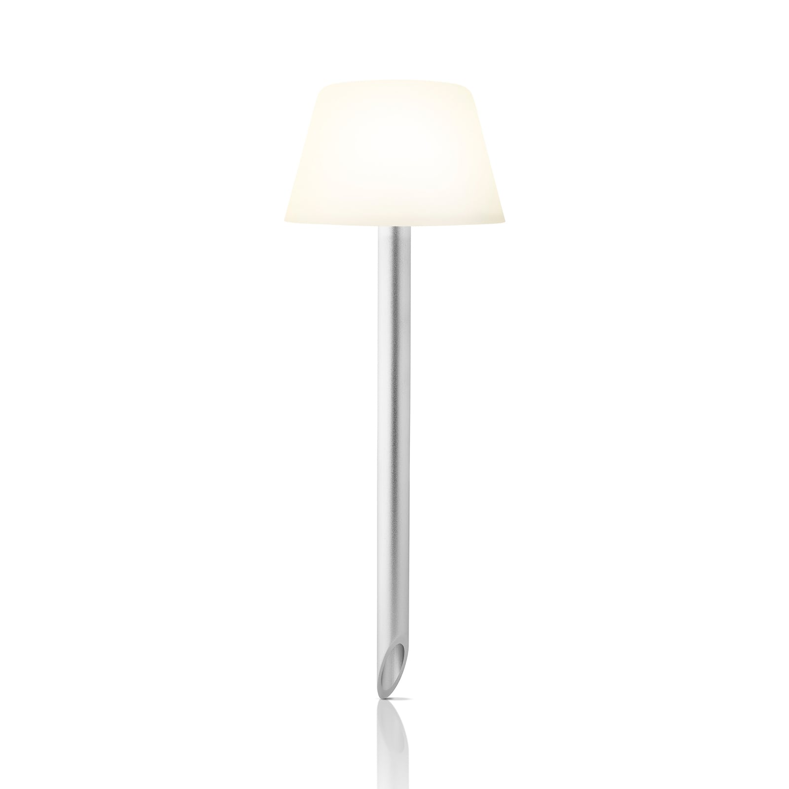 LED solcellelampe med jordspyd opalhvit IP65 Ø14 cm - Eva Solo solcellepanel