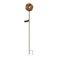 LED solcellelampe kuleform rustfarget metall H91 cm IP44 Globo forfra