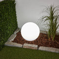 LED solcellelampe Lago kuleformet Ø30 cm hvit IP44 forfra
