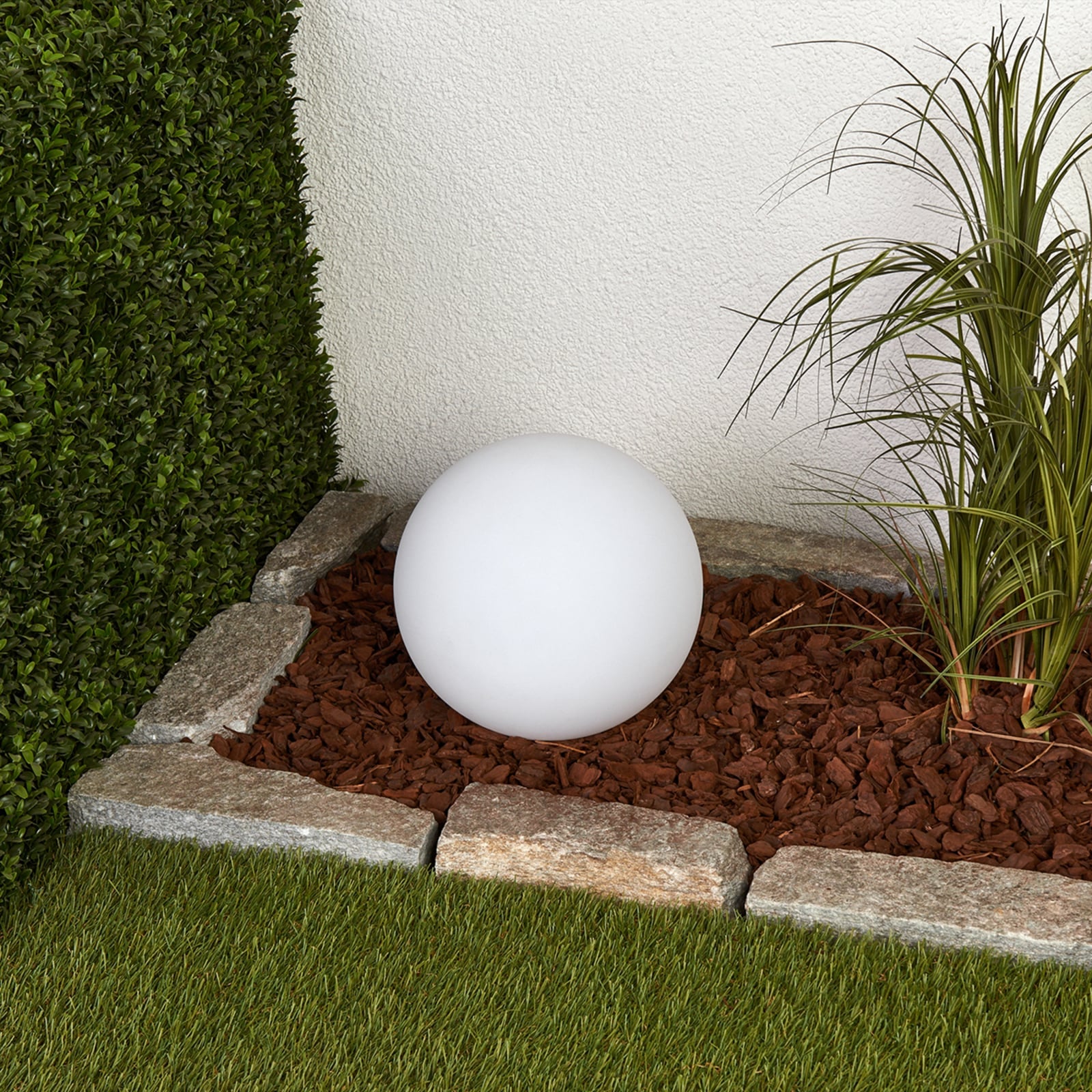 LED solcellelampe Lago kuleformet hvit bakside