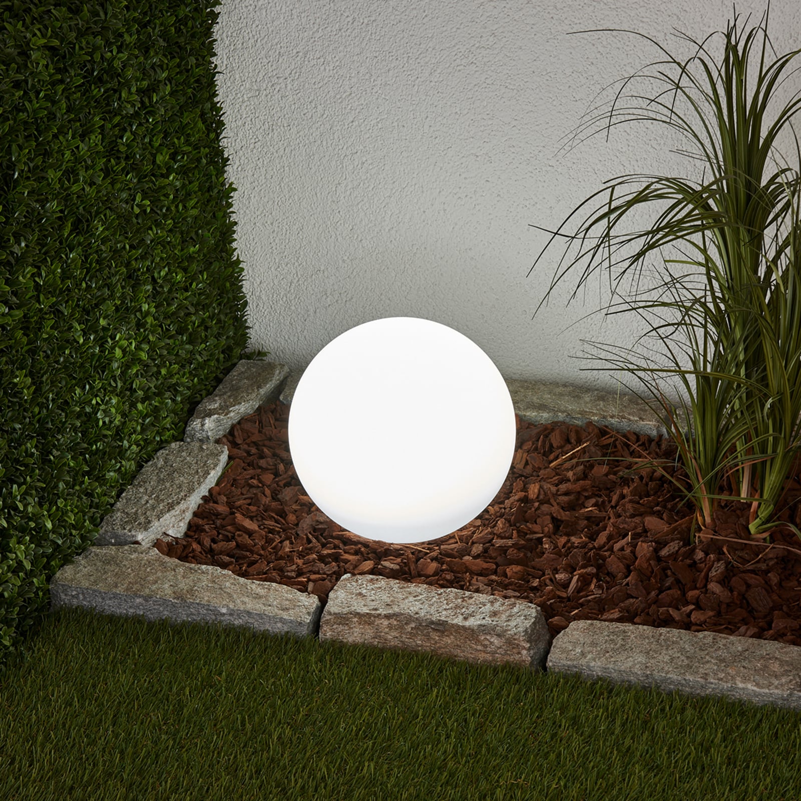 LED solcellelampe Lago kuleformet hvit forfra
