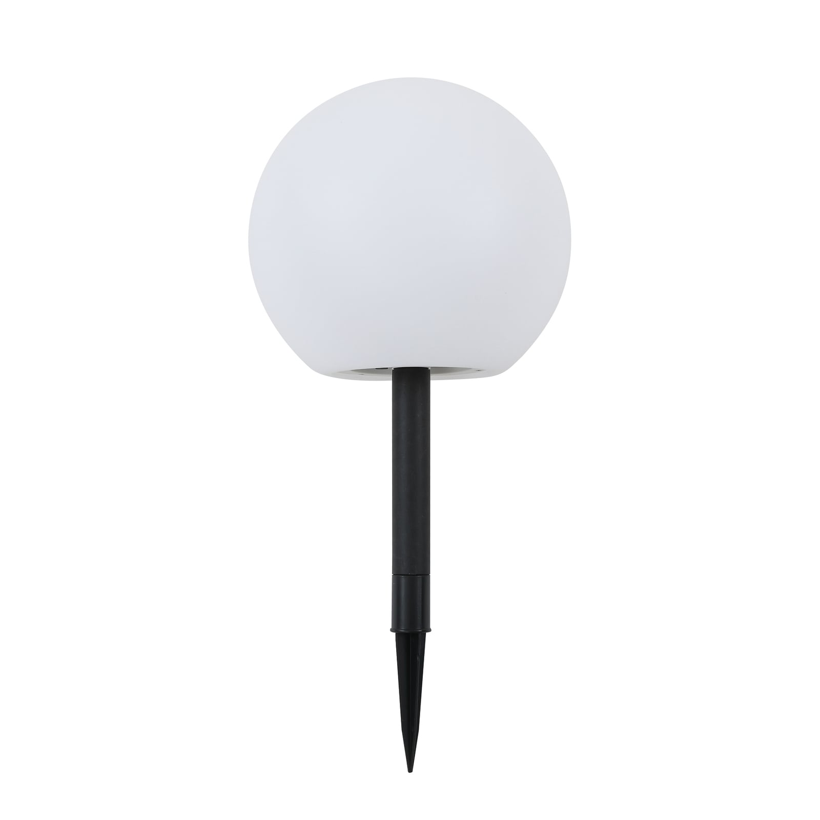 LED solcellelampe Lago kuleformet hvit montert i hage