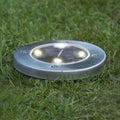 LED solcellelampe Lawnlight rustfritt stål IP44 3-pk forfra
