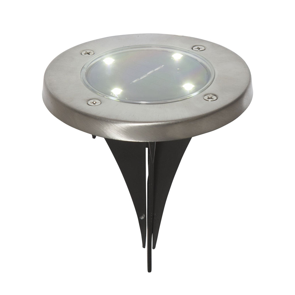 Nærbilde av LED solcellelampe Lawnlight rustfritt stål IP44 3-pk