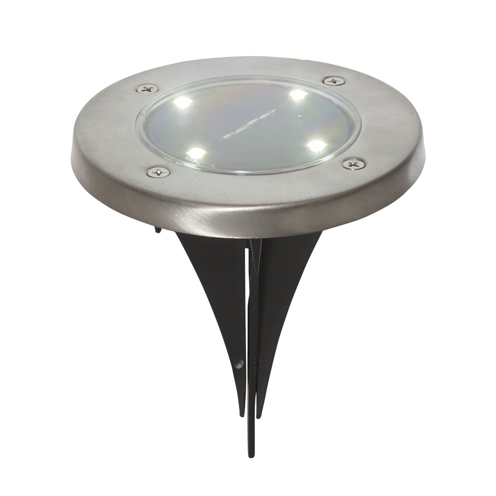 Nærbilde av LED solcellelampe Lawnlight rustfritt stål IP44 3-pk