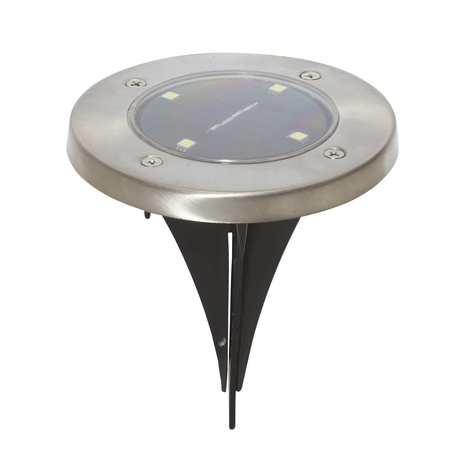 LED solcellelampe Lawnlight rustfritt stål IP44 3-pk med jordspyd