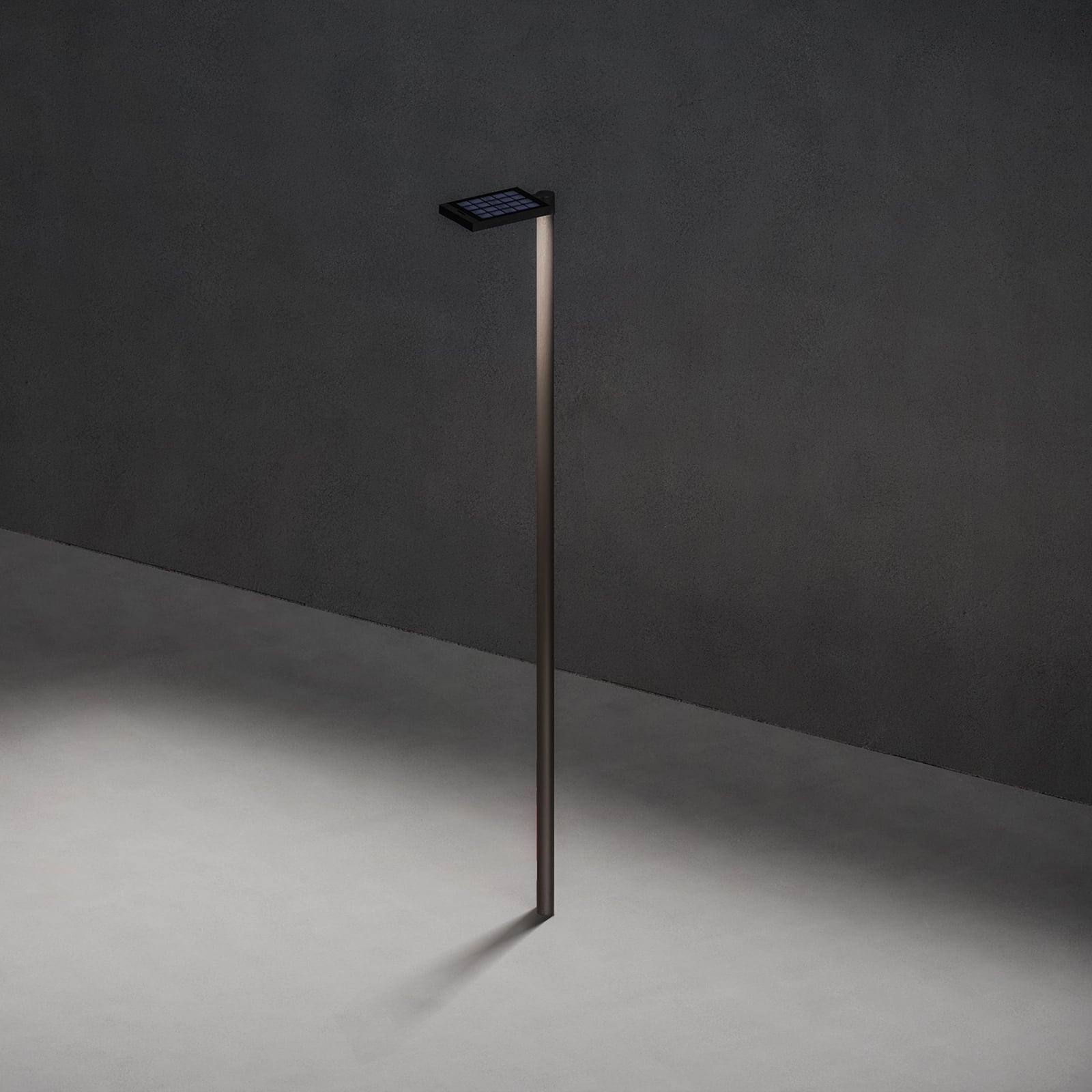 LED solcellelampe LINK lampehode antrasitt IP65 5W forfra
