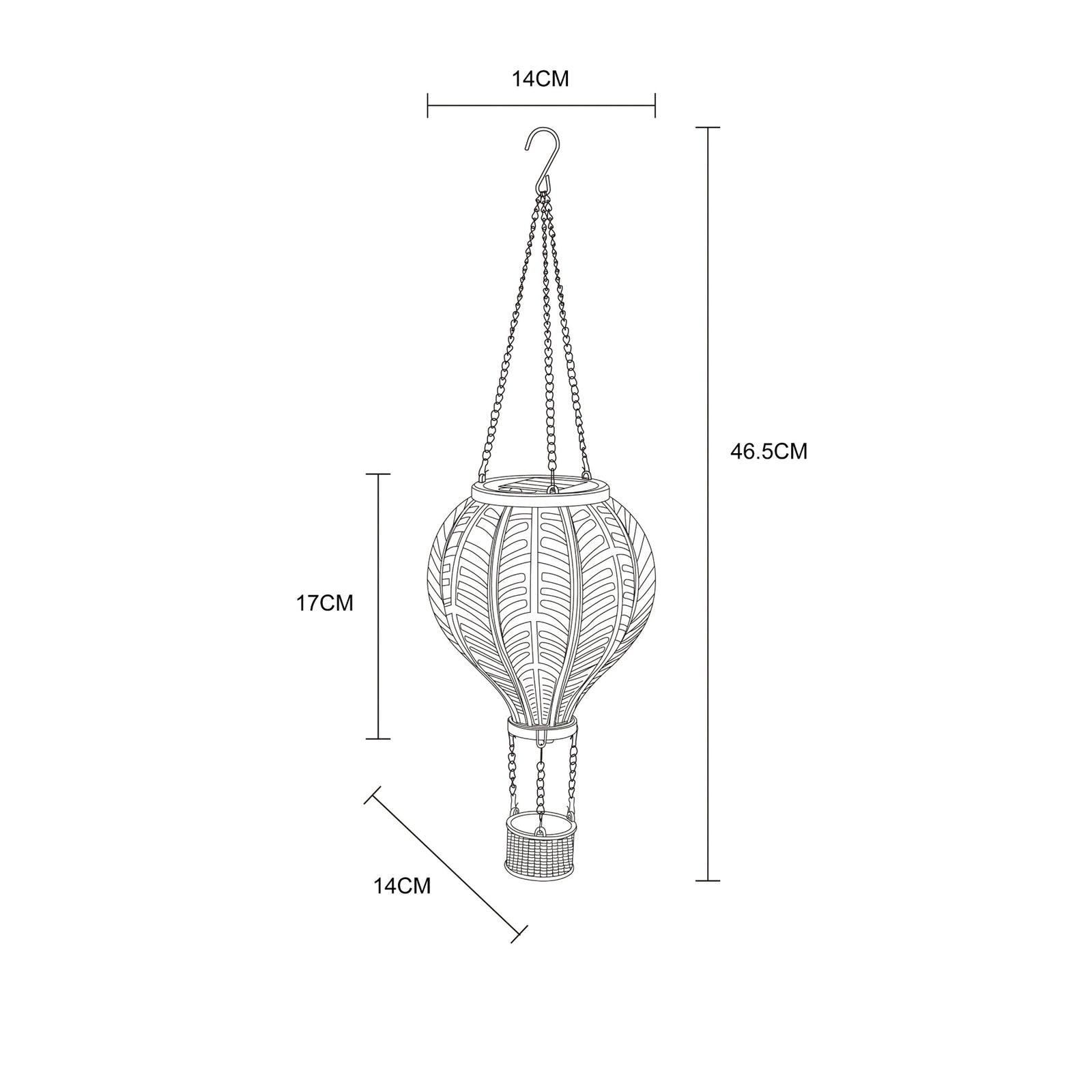 LED solcellelampe luftballong flerfarget plast IP44 - Globo bakside
