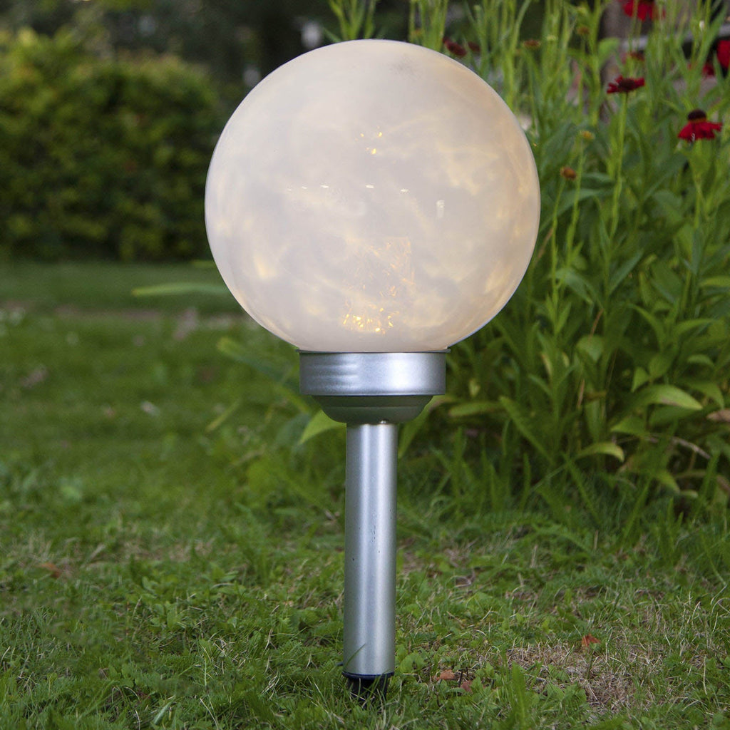 LED solcellelampe Lunay kuleformet med jordspyd IP44 forfra