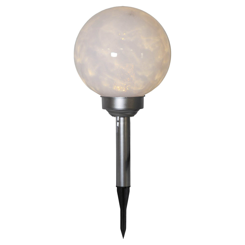 Detalj av LED solcellelampe Lunay kuleformet med jordspyd IP44