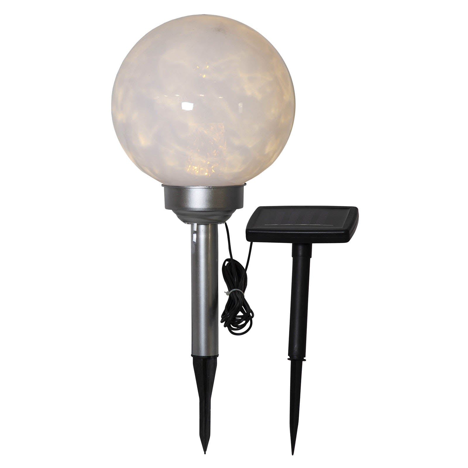 Montert LED solcellelampe Lunay kuleformet med jordspyd IP44 i hage