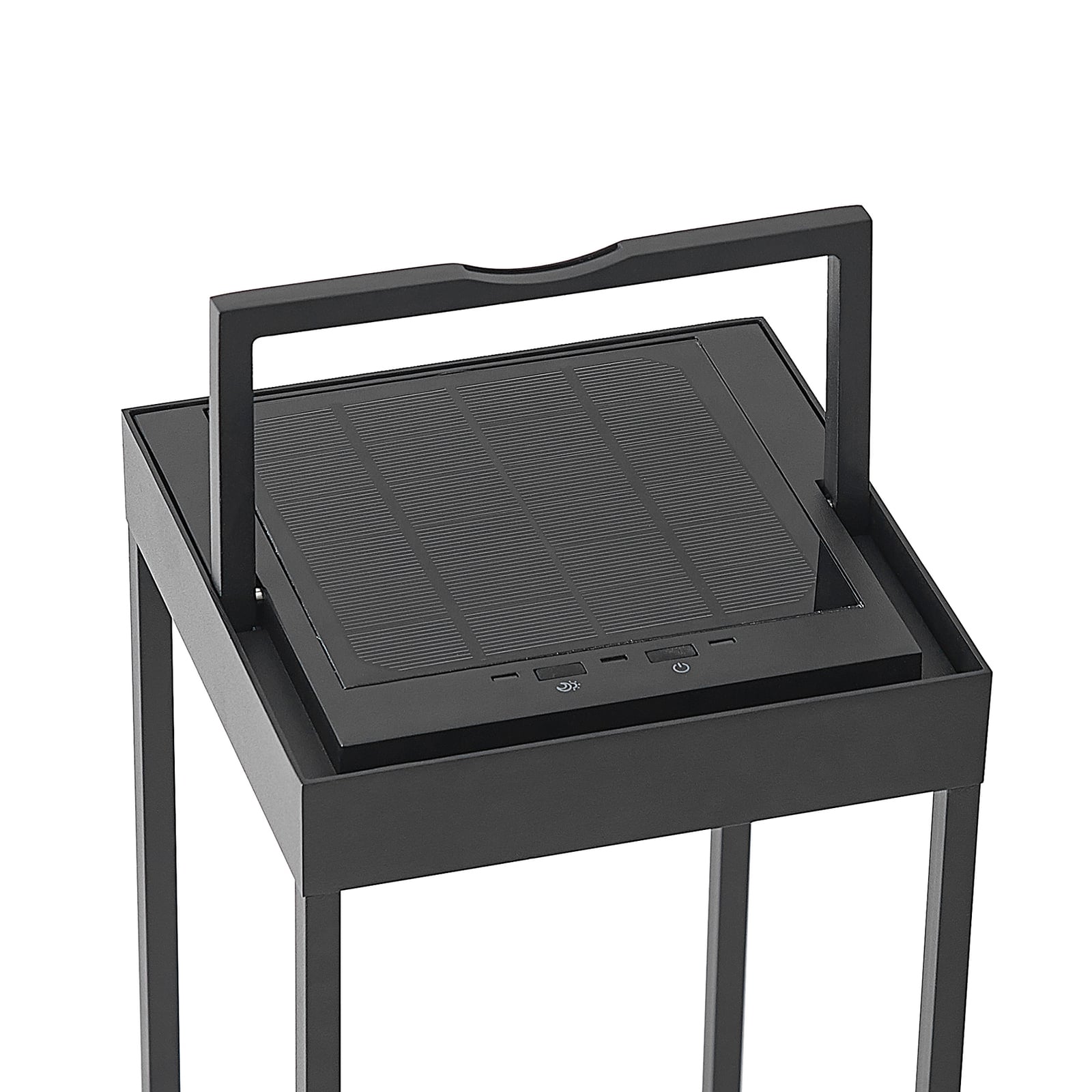 LED solcellelampe Lynzy 58 cm dimbar svart IP65 nærbilde av LED-lys