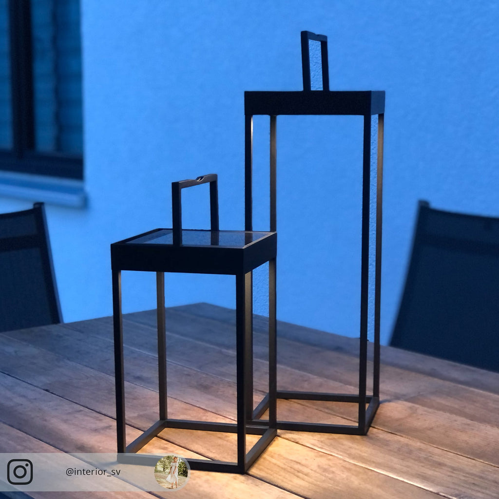 LED solcellelampe Lynzy svart aluminium 38 cm detalj av aluminiumskropp