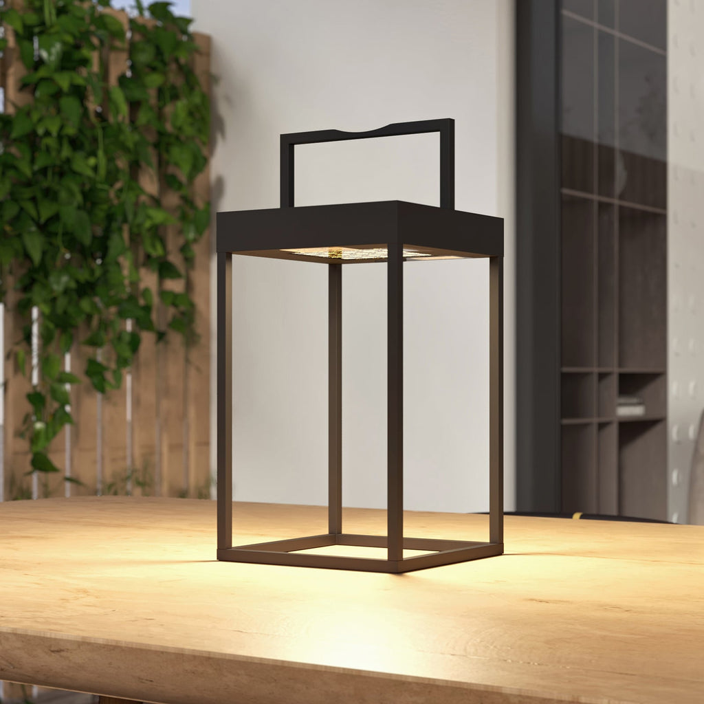 LED solcellelampe Lynzy svart aluminium 38 cm forfra