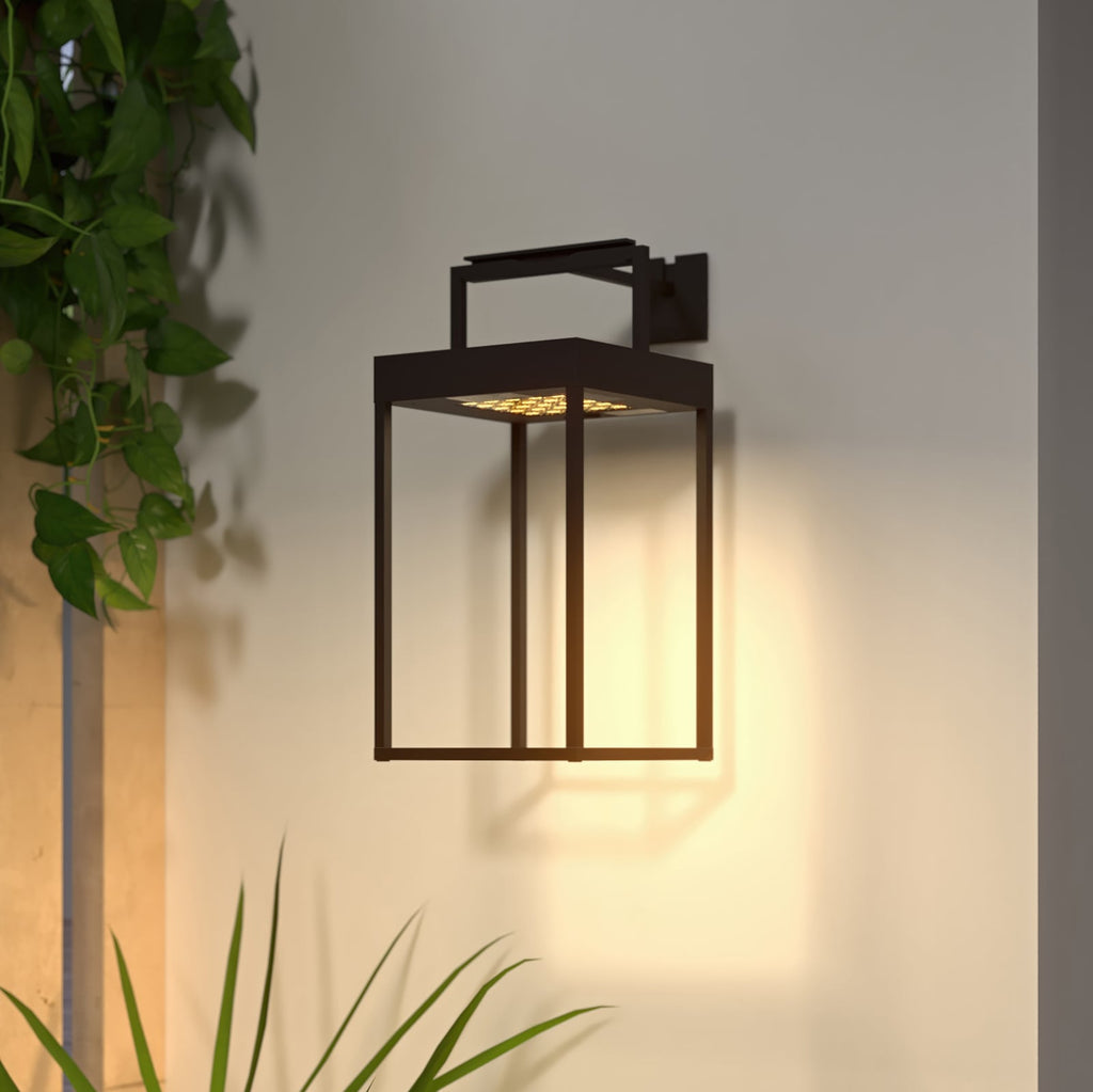 LED solcellelampe Lynzy svart aluminium 38 cm montert på vegg