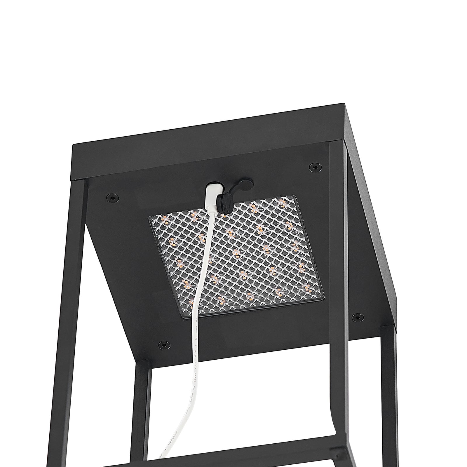 LED solcellelampe Lynzy svart aluminium 38 cm som bordlampe