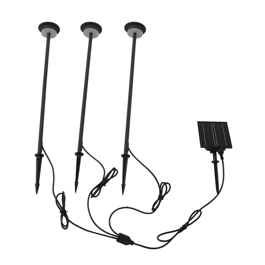 LED solcellelampe Lyris 3-er sett svart aluminium detalj