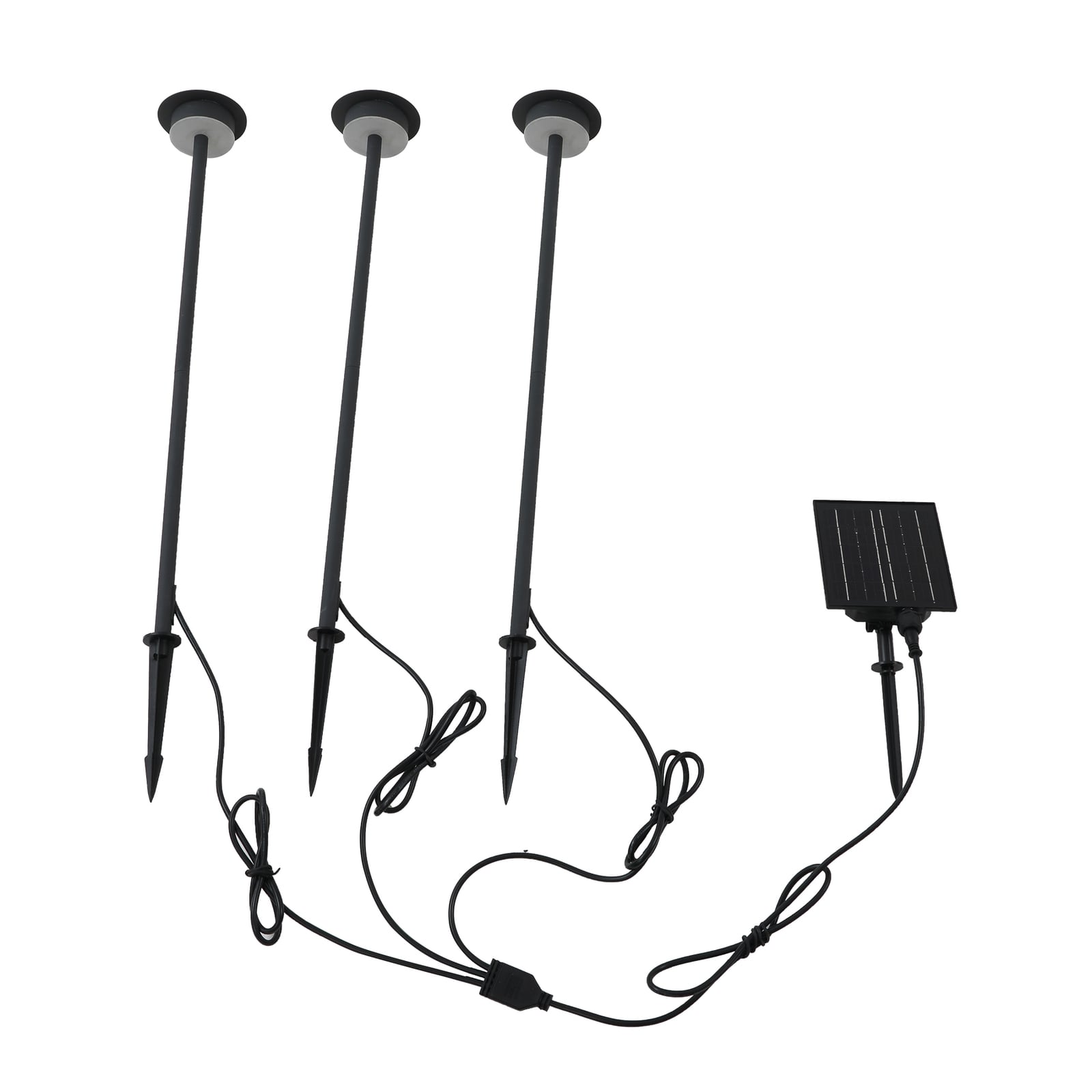 LED solcellelampe Lyris 3-er sett svart aluminium detalj