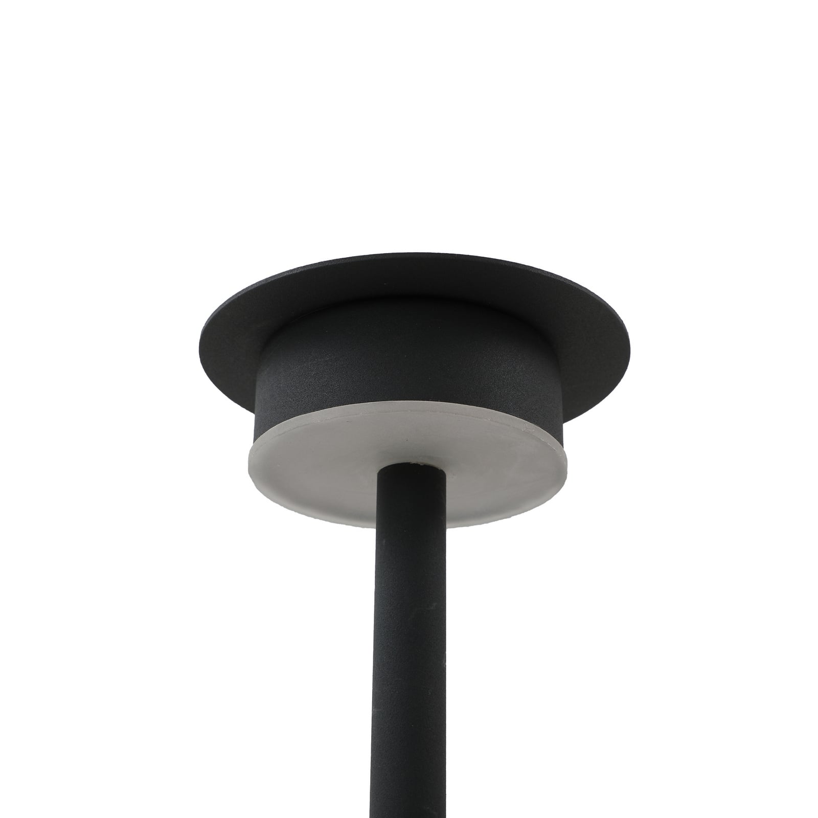 LED solcellelampe Lyris 3-er sett svart aluminium nærbilde av lampehode