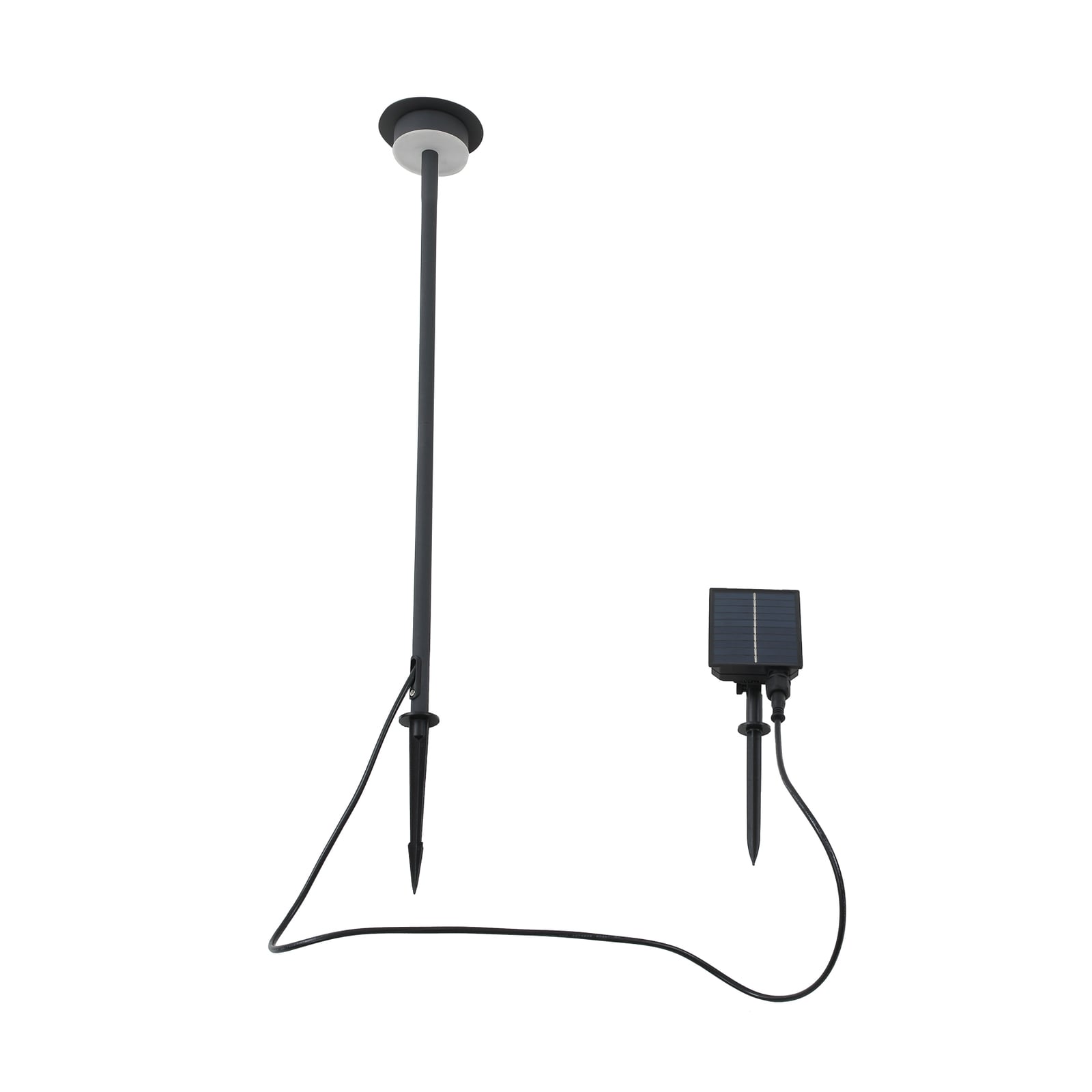 LED solcellelampe Lyris aluminium svart Ø10 cm montert