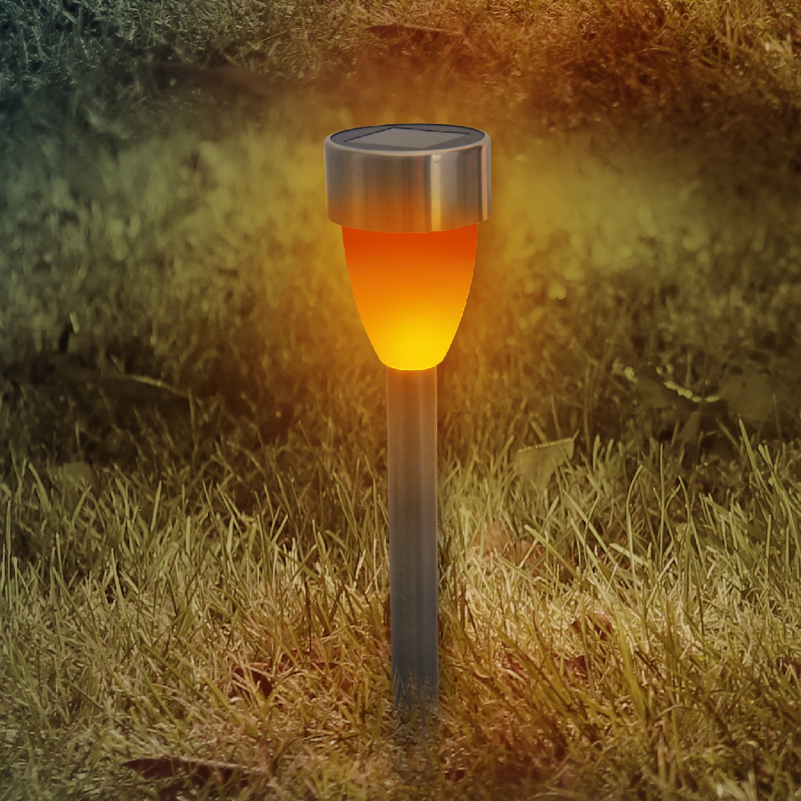 Pakket LED solcellelampe med flammeeffekt 6-pakning IP44 Näve