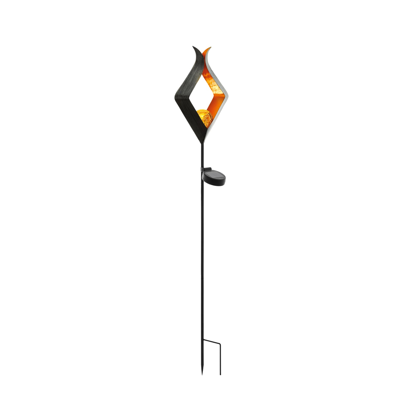 LED solcellelampe med glasskule og jordspyd 82 cm - EGLO nærbilde av jordspyd
