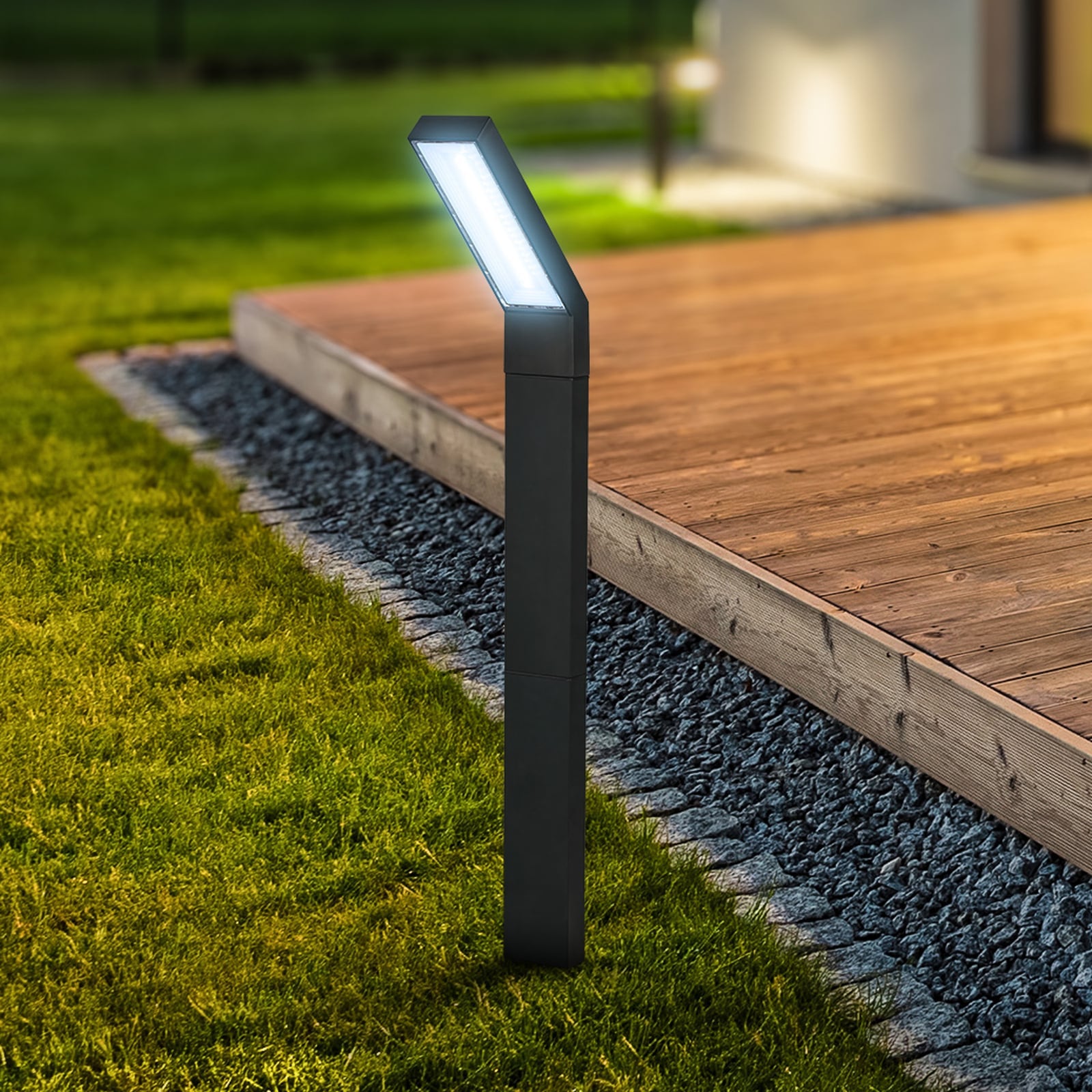 LED solcellelampe med jordspyd svart CCT IP44 - Briloner forfra