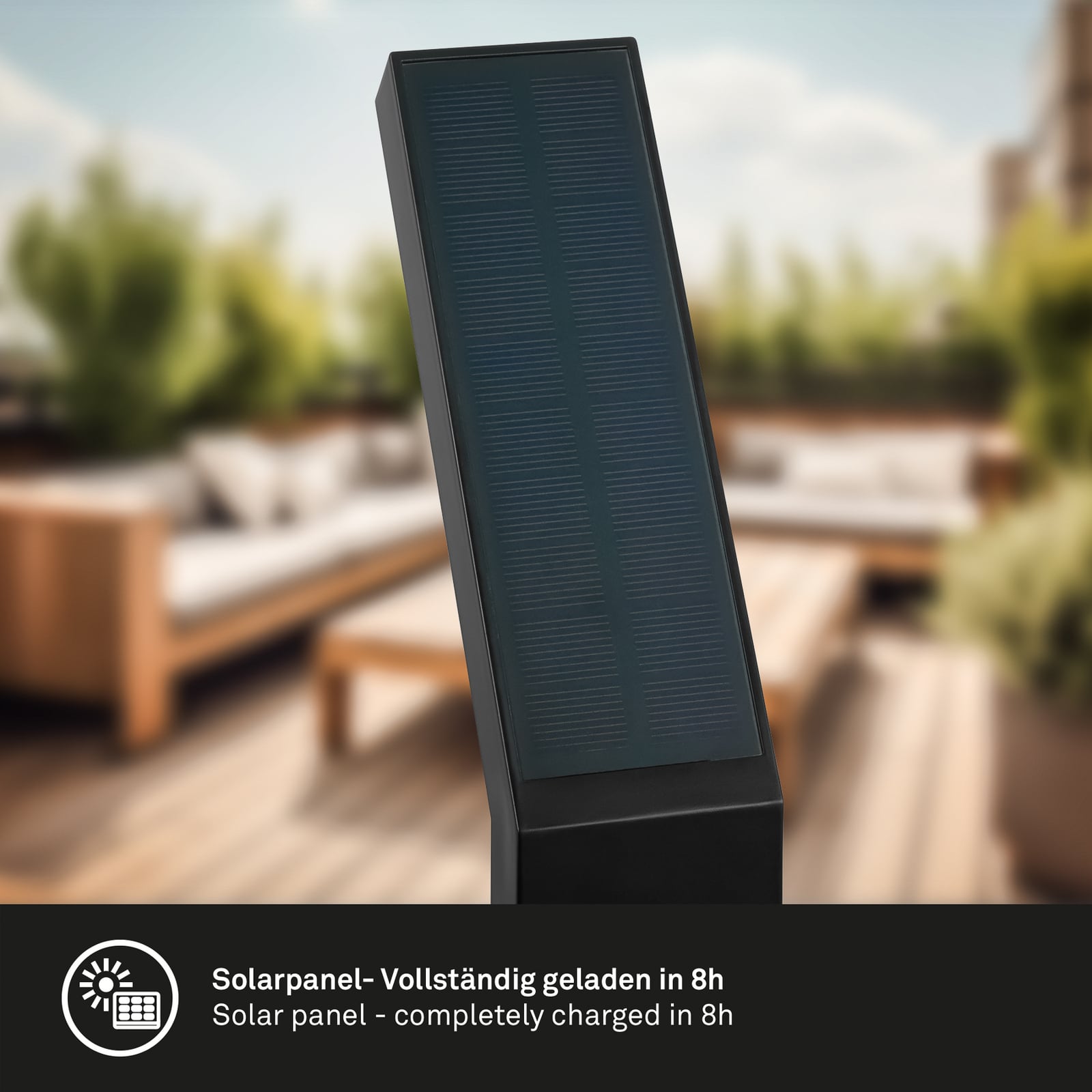 LED solcellelampe med jordspyd svart CCT IP44 - Briloner med solarmodul