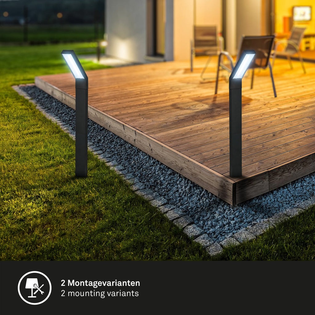 LED solcellelampe med jordspyd svart CCT IP44 - Briloner på jordspyd