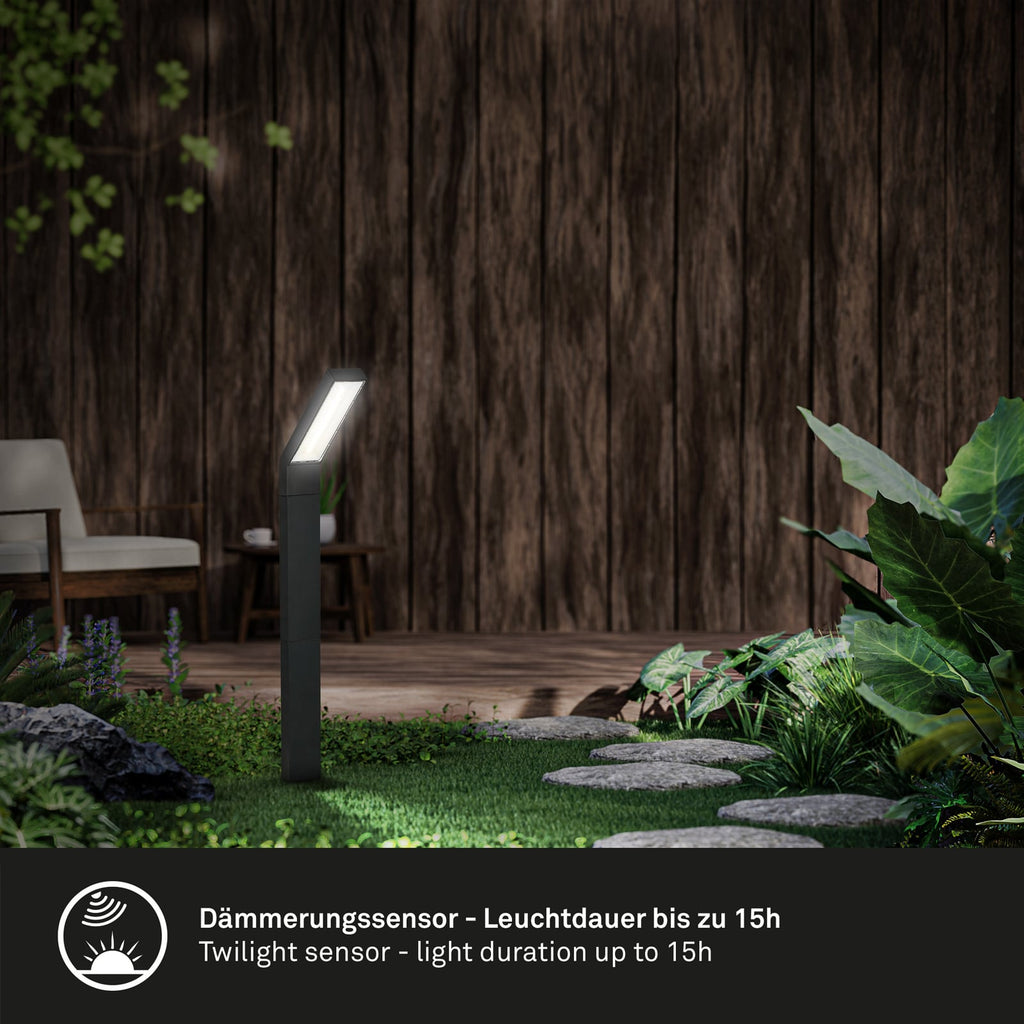 LED solcellelampe med jordspyd svart CCT IP44 - Briloner i mørket