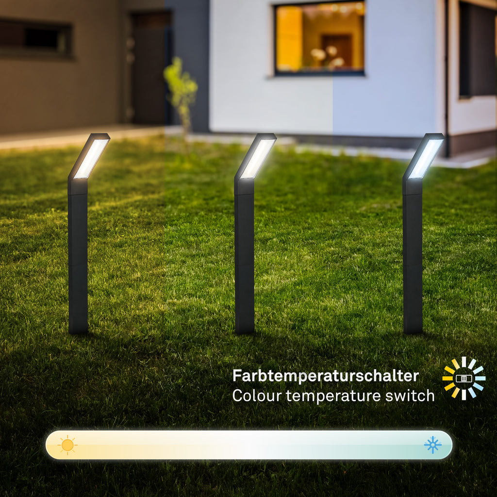 LED solcellelampe med jordspyd svart CCT IP44 - Briloner lysfargevalg
