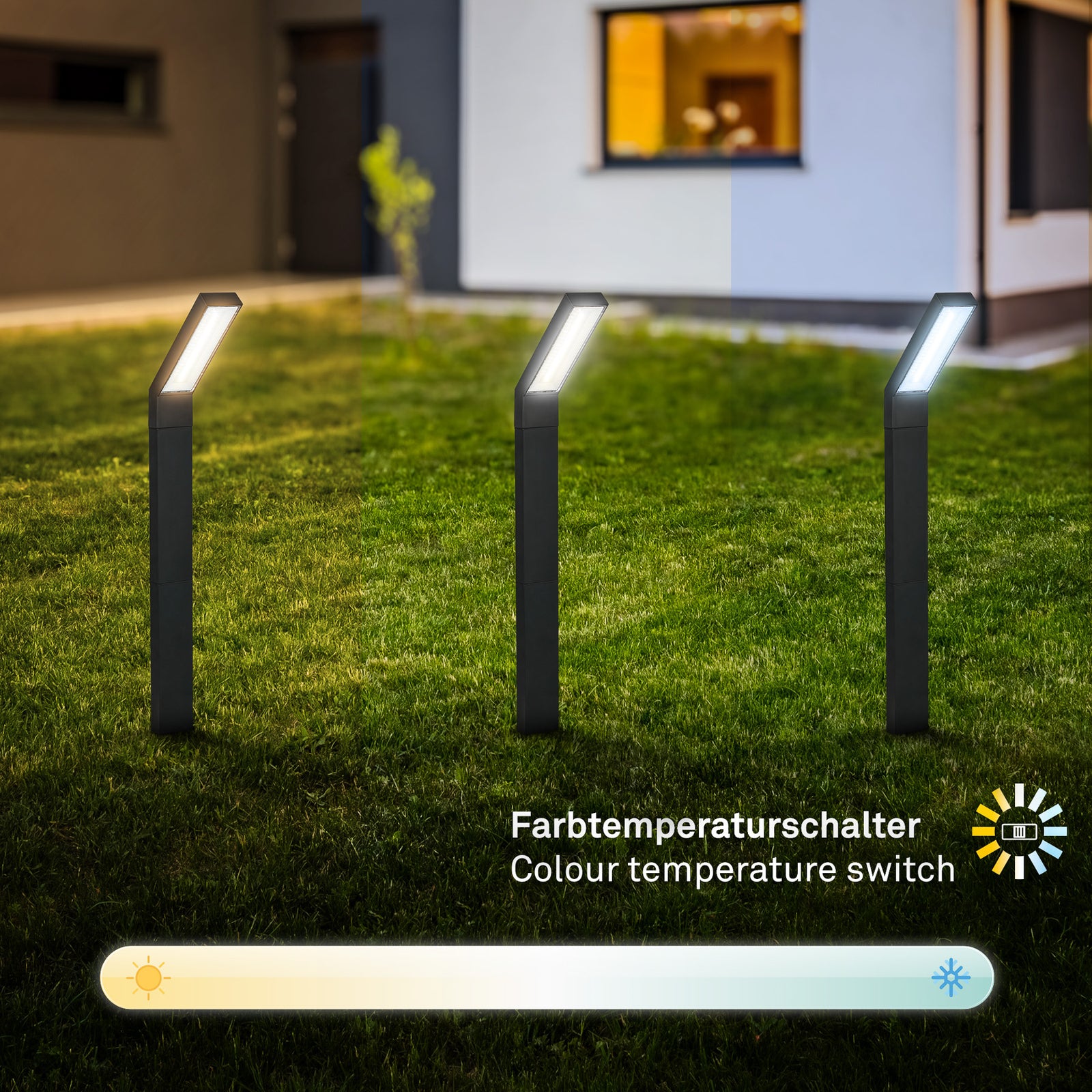 LED solcellelampe med jordspyd svart CCT IP44 - Briloner lysfargevalg