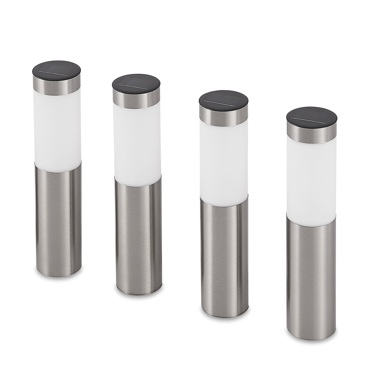 LED solcellelampe med spyd 4-pk rustfritt stål 31 cm IP44 - Lindby sideprofil