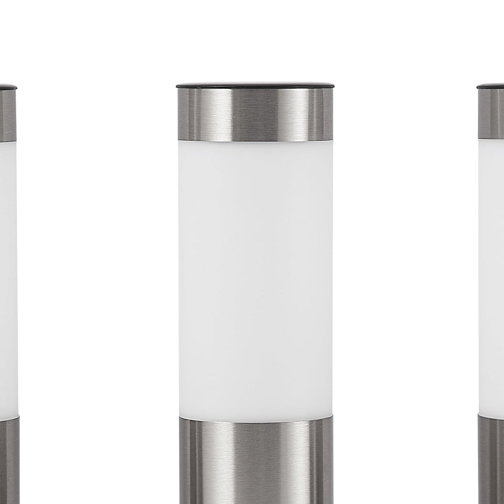 LED solcellelampe med spyd 4-pk rustfritt stål 31 cm IP44 - Lindby lysmodus bryter