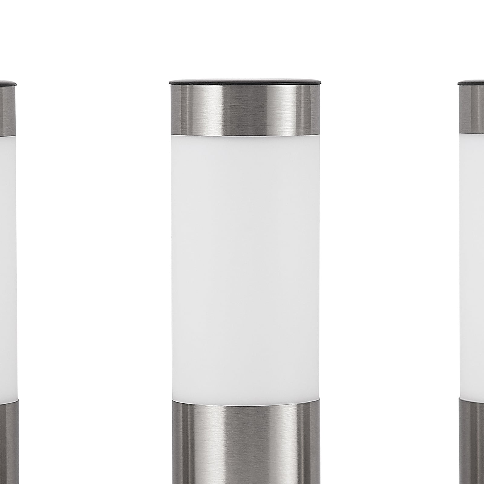 LED solcellelampe med spyd 4-pk rustfritt stål 31 cm IP44 - Lindby lysmodus bryter