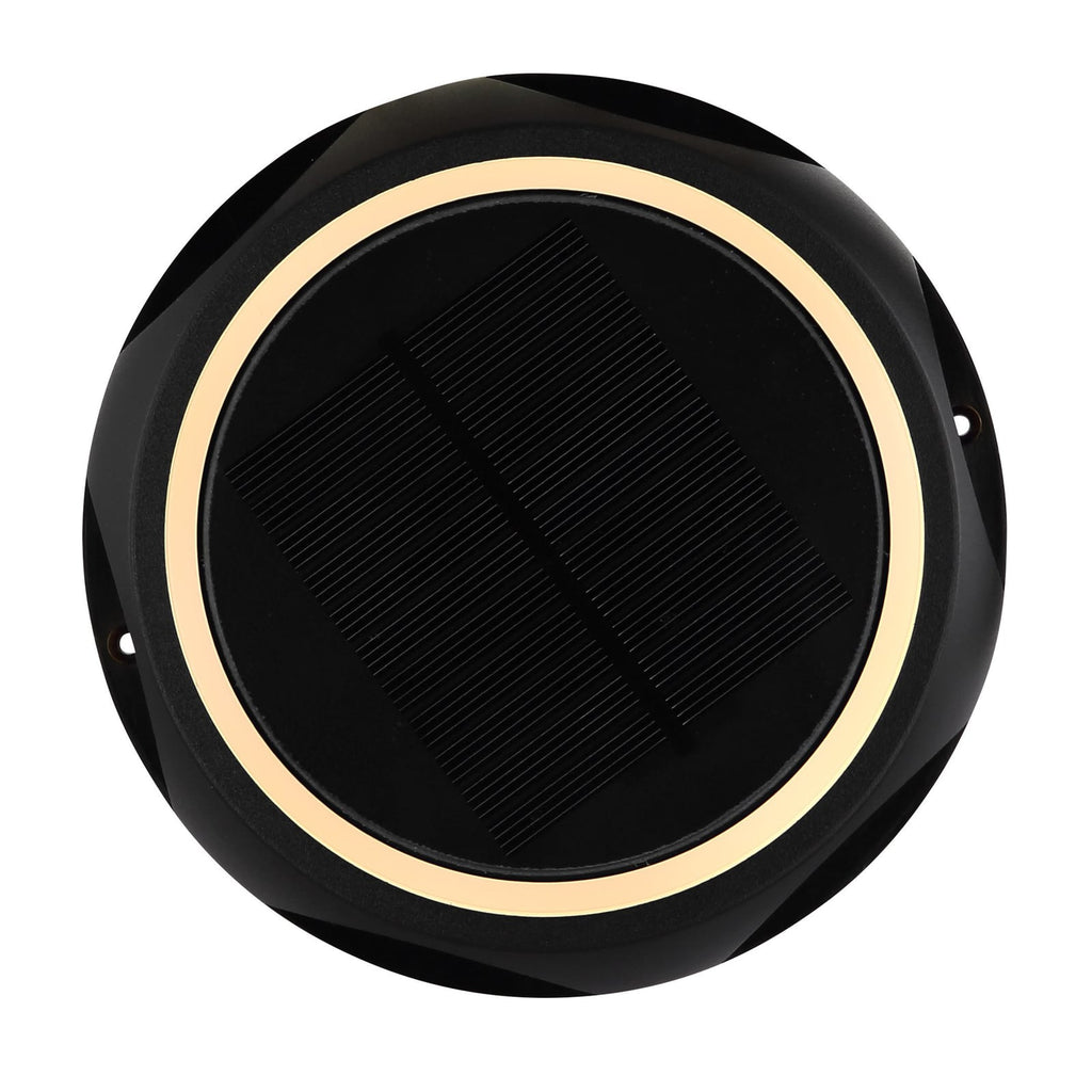 LED solcellelampe med spyd og veggfeste svart Ø14 cm IP65 Globo opplyst i mørket