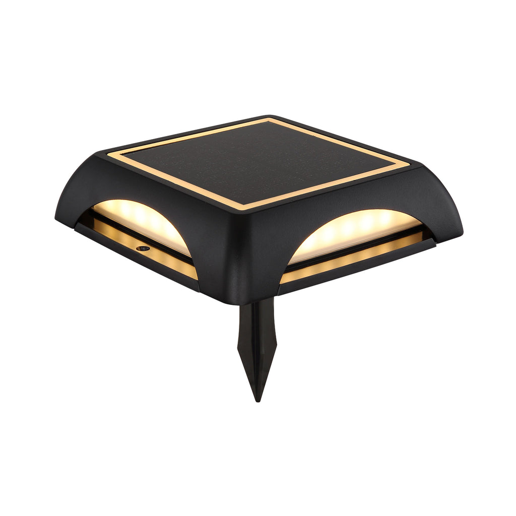 LED solcellelampe med spyd og veggfeste svart IP65 - Globo forfra