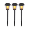 LED solcellelampe med spyd svart 3-pack IP44 Globo forfra