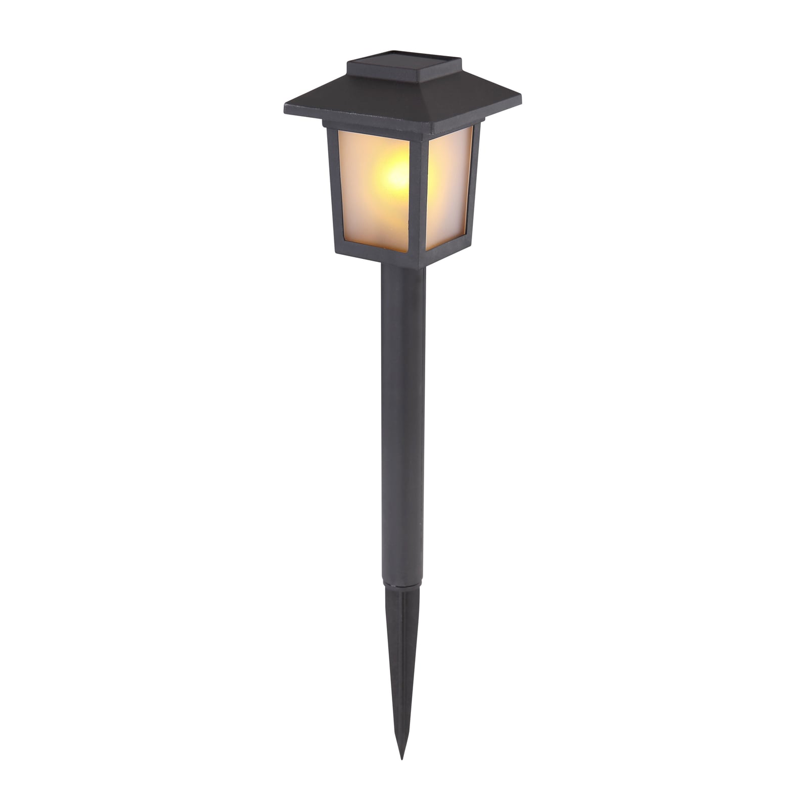 LED solcellelampe med spyd svart 3-pack IP44 Globo bakside