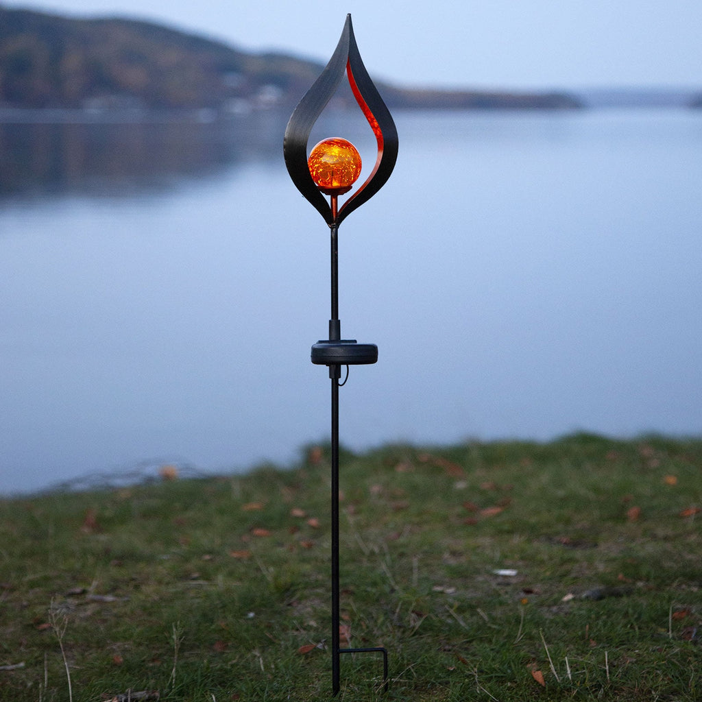 LED solcellelampe Melilla med spyd rustfritt stål IP44 forfra