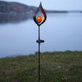 LED solcellelampe Melilla med spyd rustfritt stål IP44 forfra