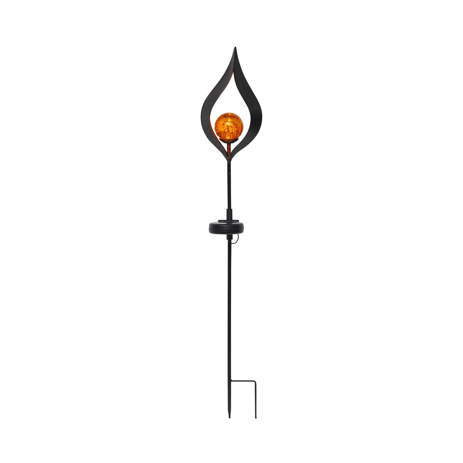 Bakside av LED solcellelampe Melilla med spyd rustfritt stål IP44