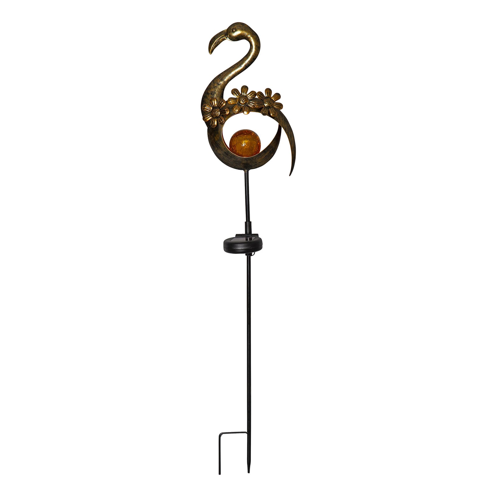 Detalj av LED solcellelampe Melilla Bird flamingoform IP44