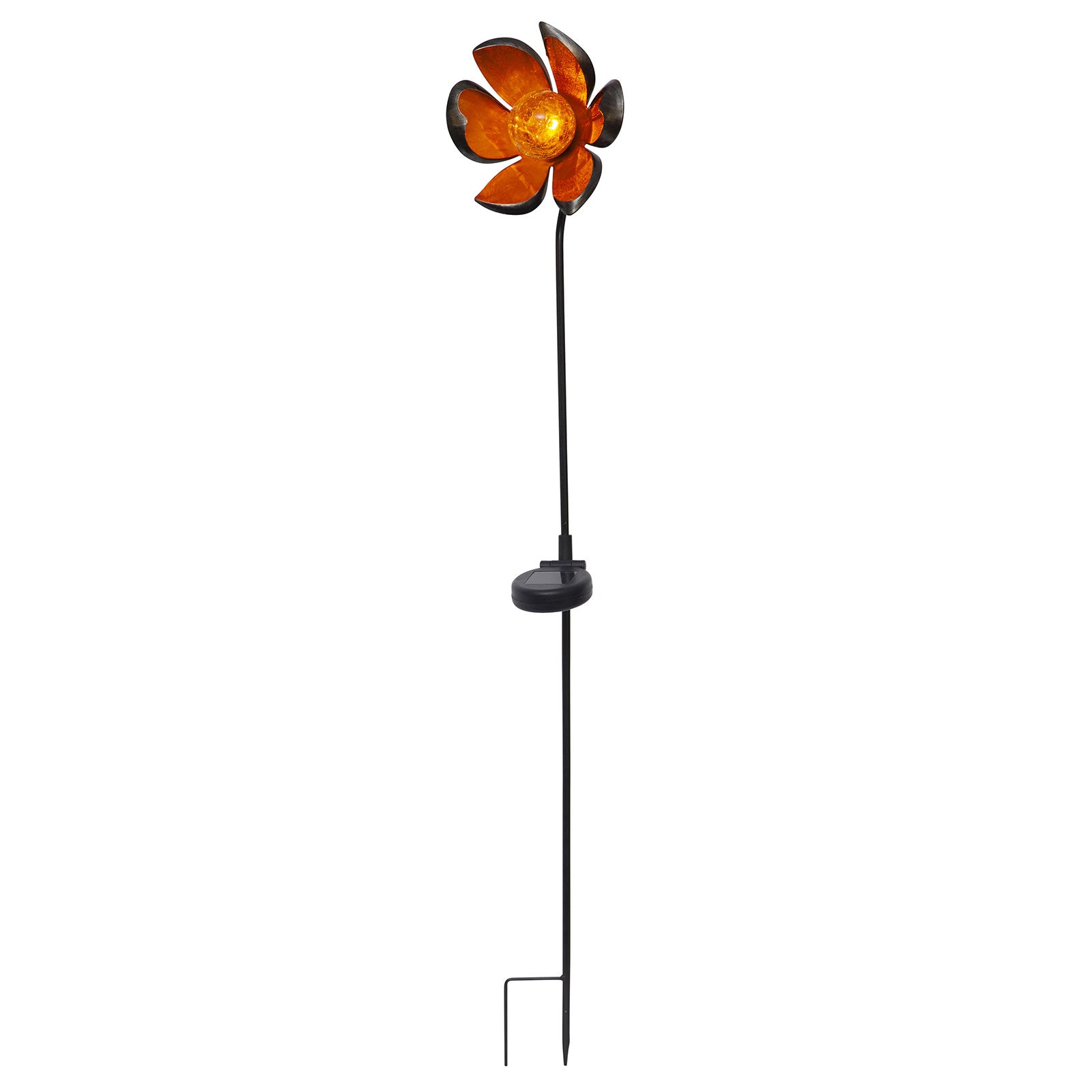 LED solcellelampe Melilla blomst rustfritt stål IP44 bakside
