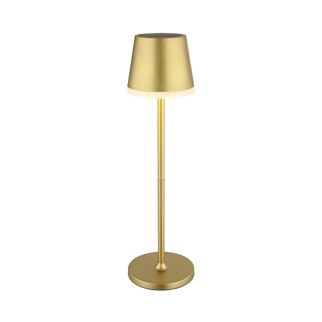 LED solcellelampe metall gullfarget høyde 41 cm IP44 detalj